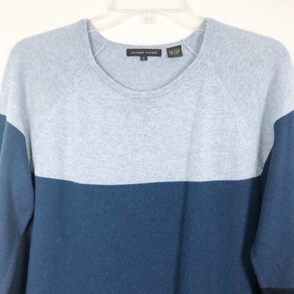Jean Pierre 100% Cotton Color Block Sweater Size Large - Picture 3 of 9